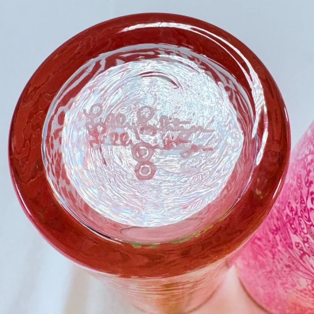 Lily Pulitzer for Target Limited Tropical Themed Glass Tumblers 4‎ Glasses 2015